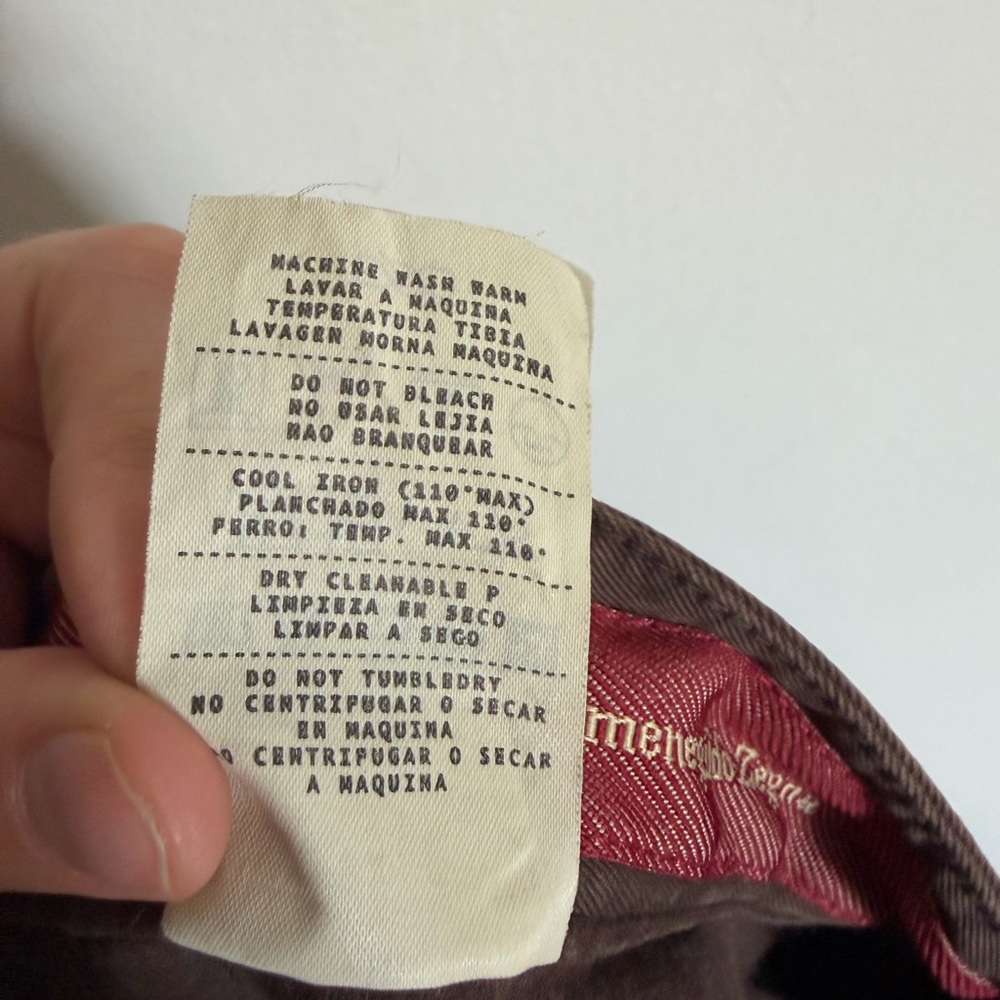 Ermenegildo Zegna Men’s Designer Brown Cotton Straight Leg Jeans size 42 EUC - Picture 11 of 13